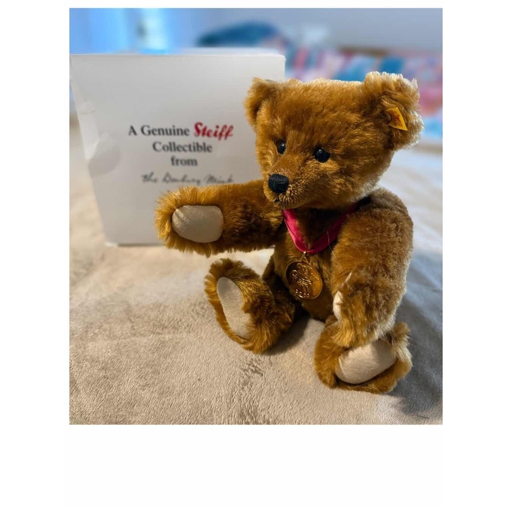 Steiff Danbury Mint‎ Mohair Teddy Bear Jointed w/ Medal